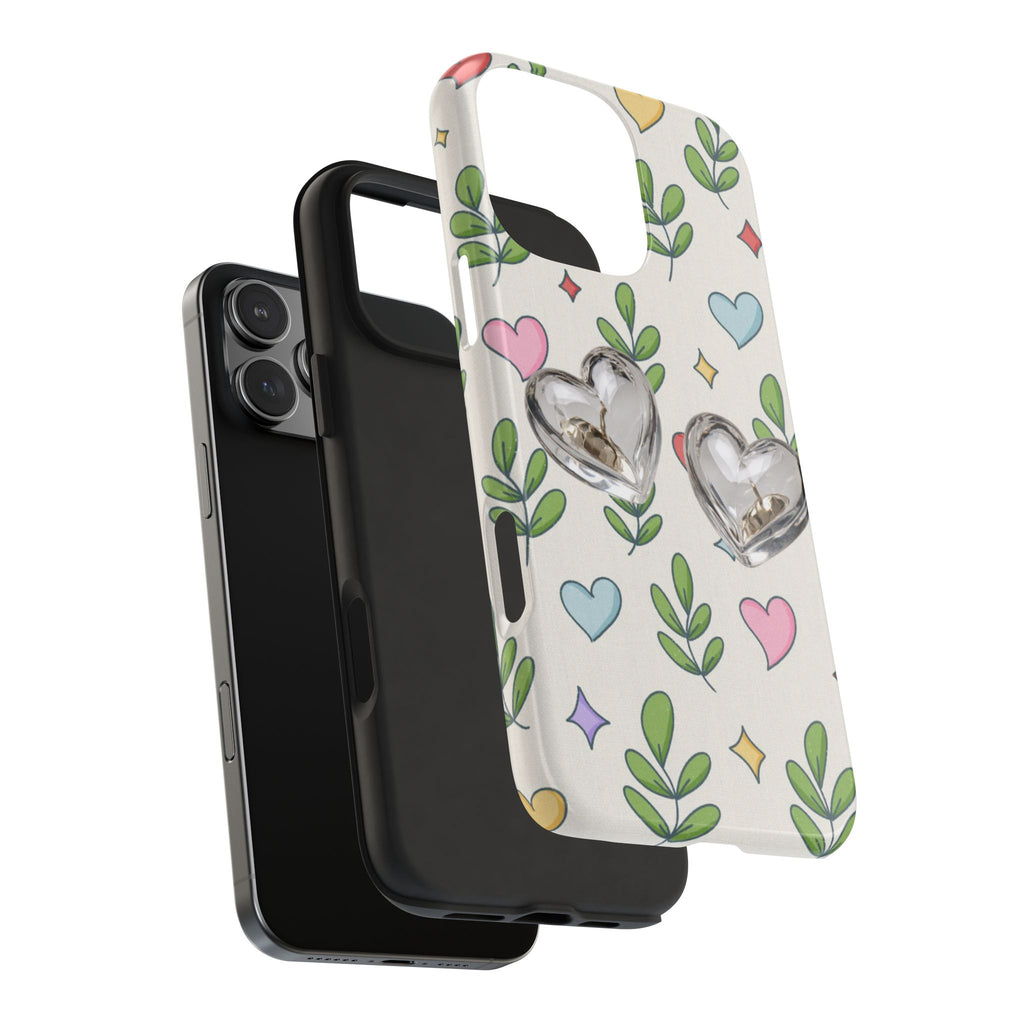 Floral Hearts Tough Phone Case