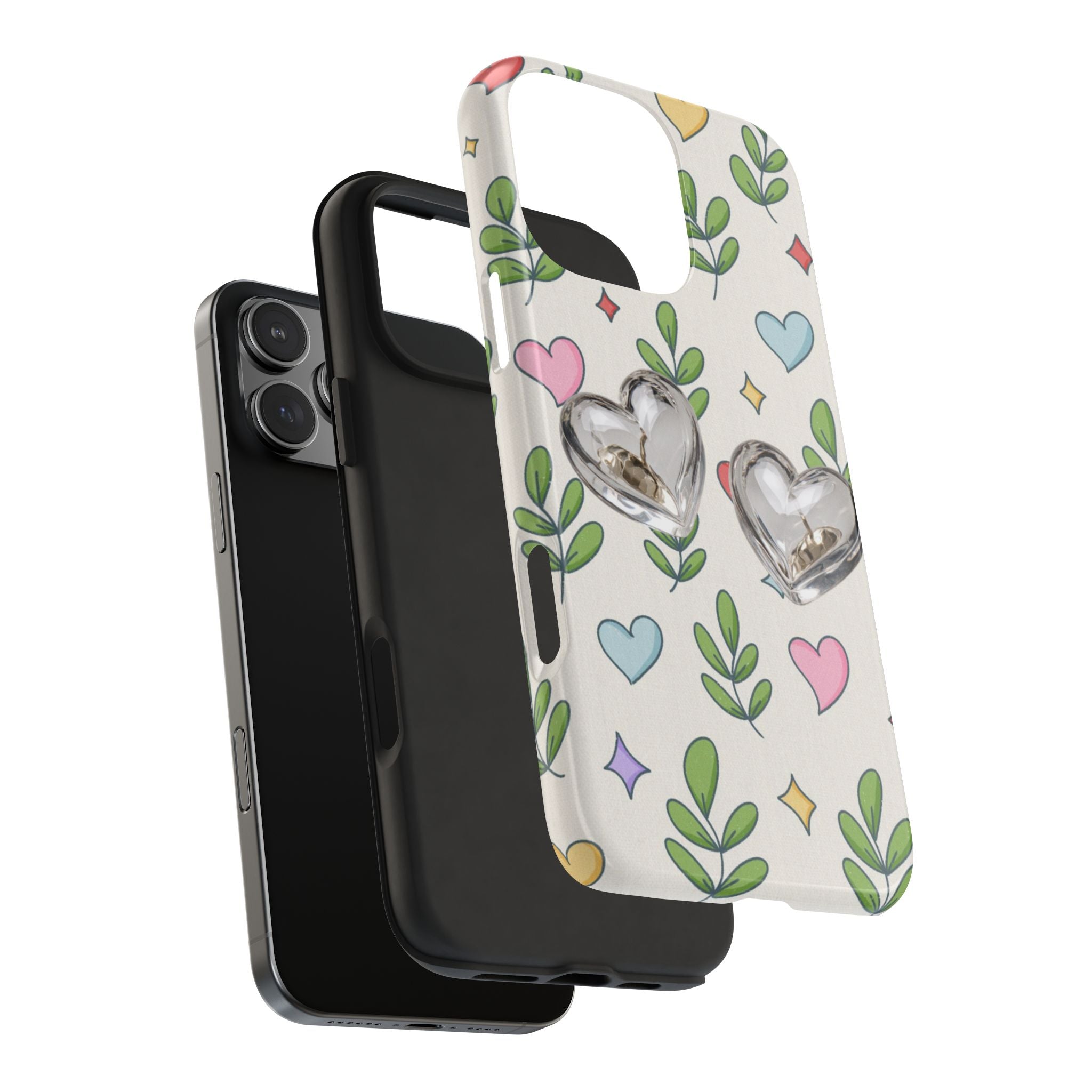 Floral Hearts Tough Phone Case