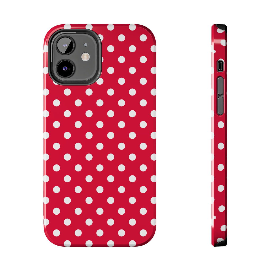 Red & White Polka Dot Tough Phone Cases