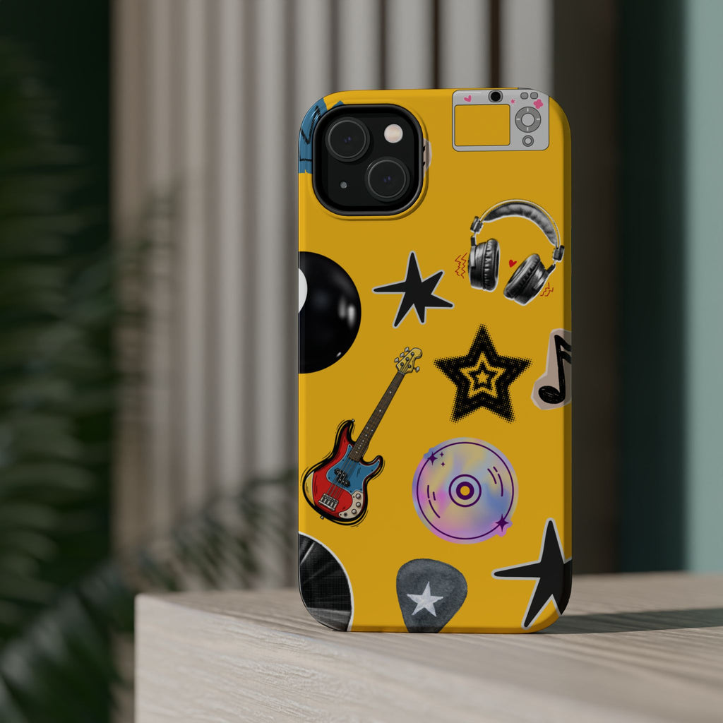 Yellow Music Icons MagSafe Phone Case
