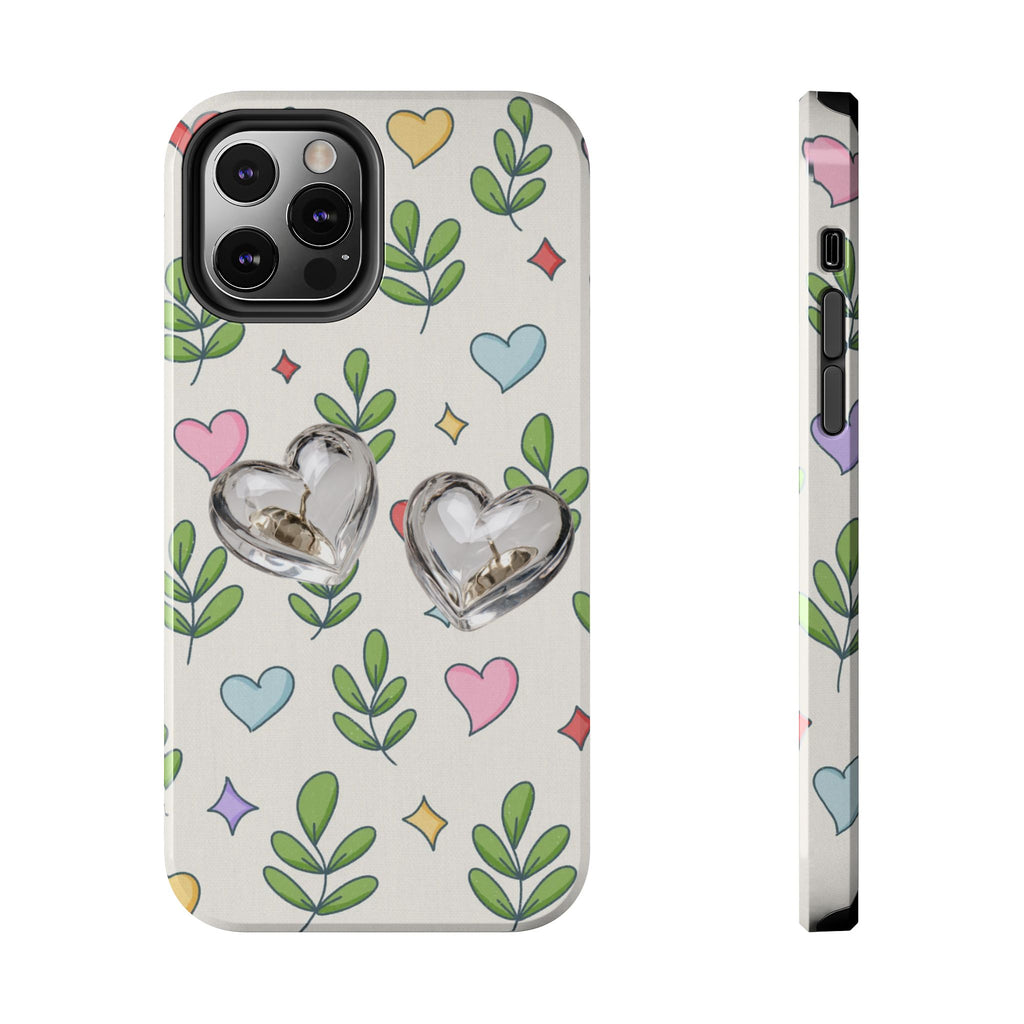 Floral Hearts Tough Phone Case