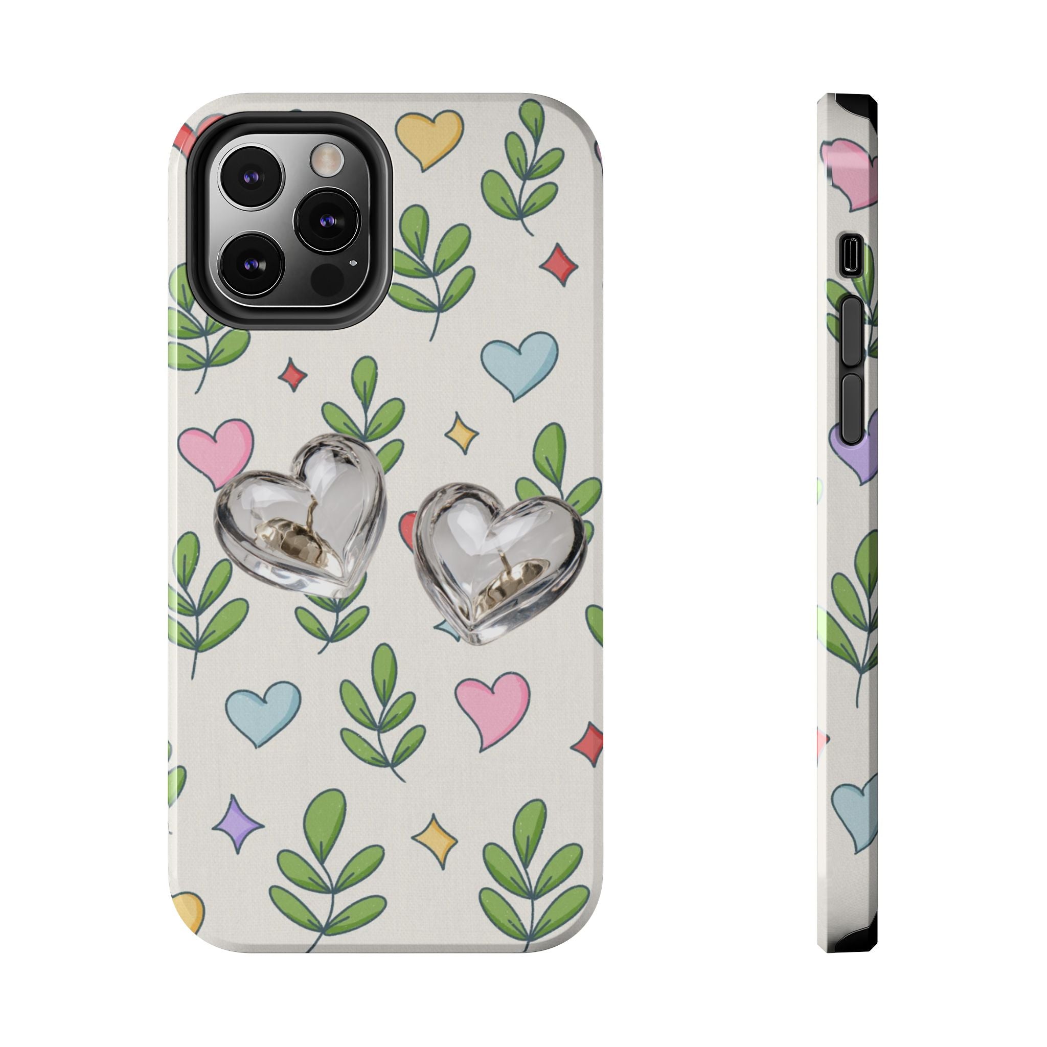 Floral Hearts Tough Phone Case