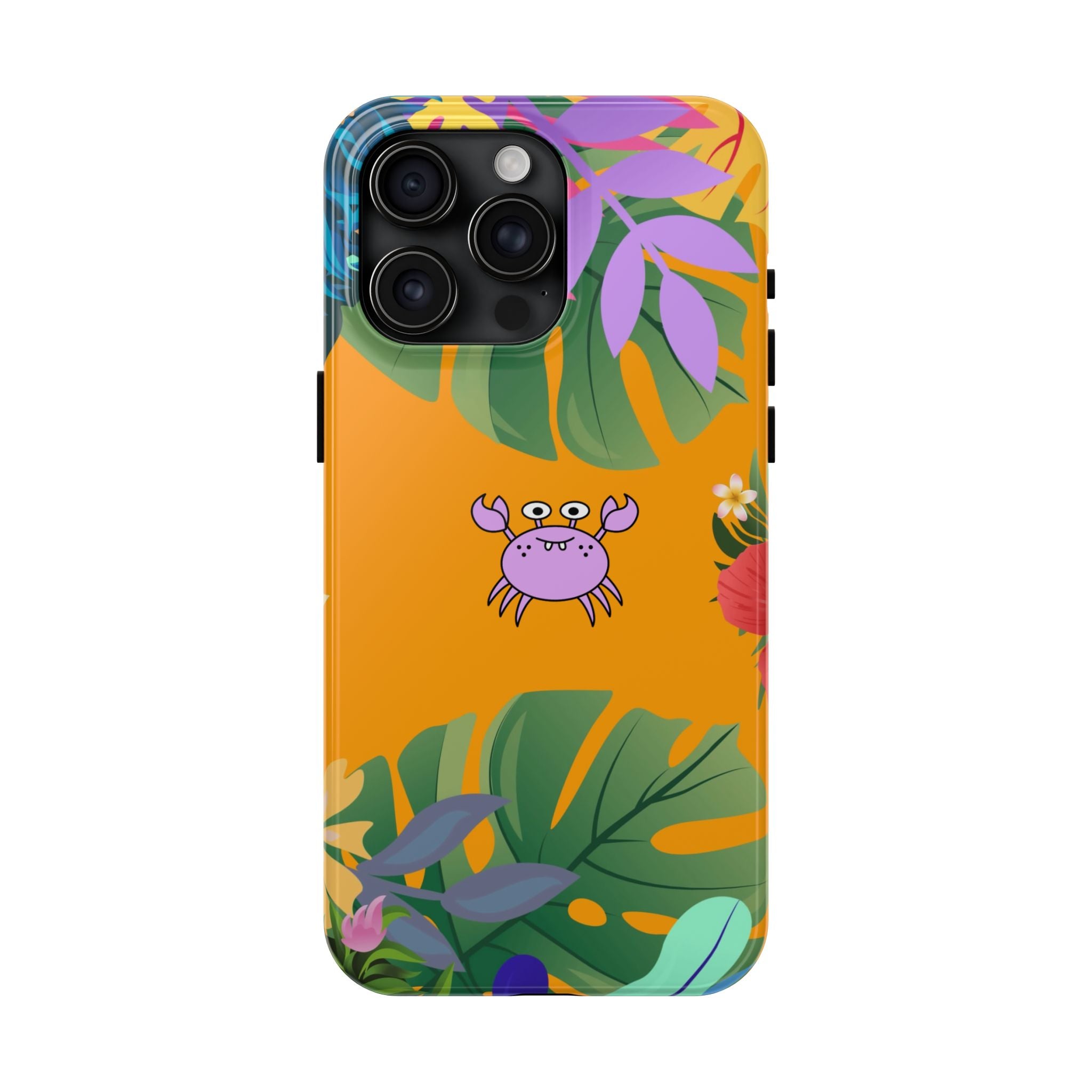 Tropical Floral Crab Tough Phone Case