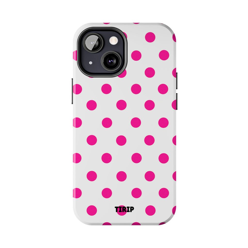 Pink & White Polka Dot Tough Phone Case