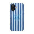 Blue Striped Butterfly Tough Phone Case