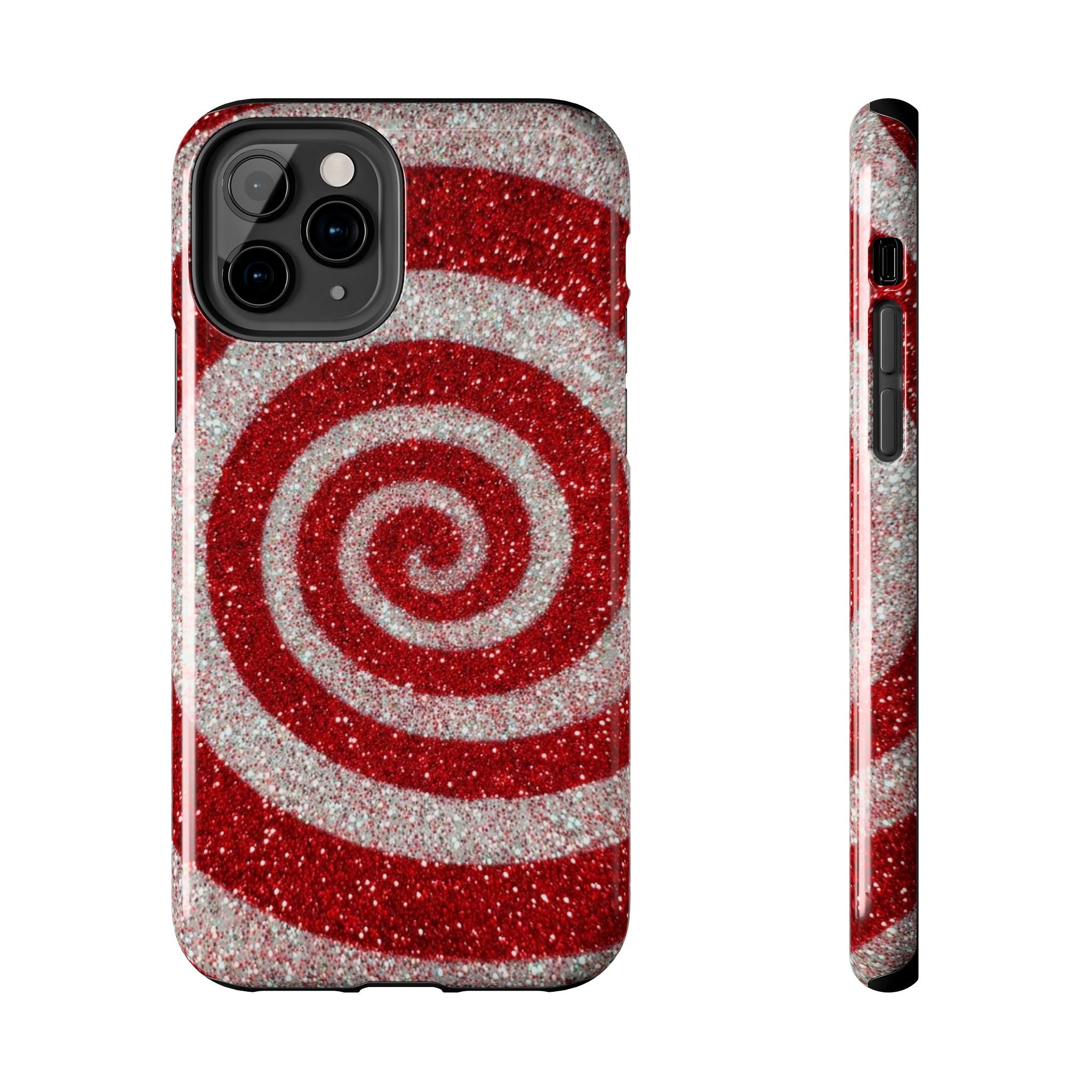I’m Yours Red & White Swirl Glitter Tough Phone Case
