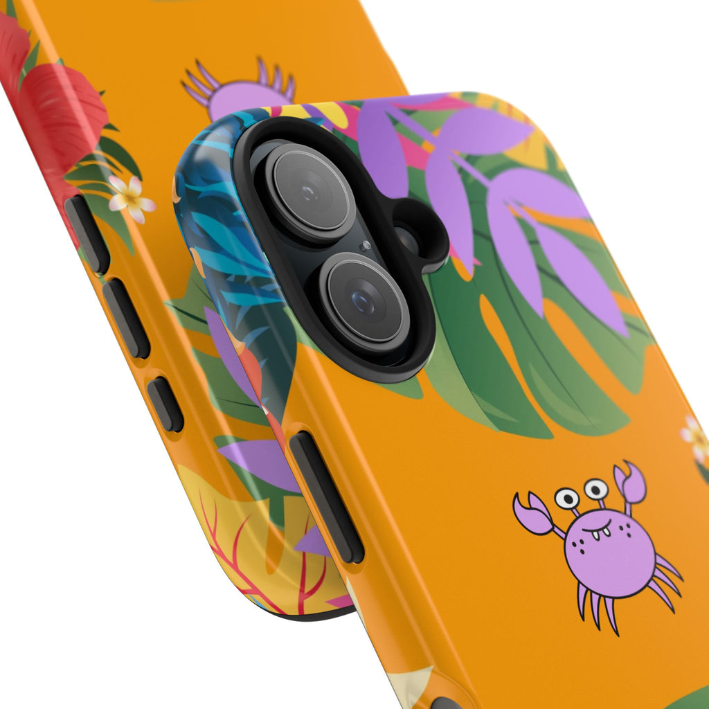 Tropical Floral Crab Tough Phone Case