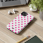 Pink & White Polka Dot Tough Phone Case