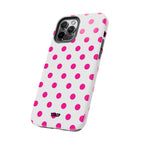 Pink & White Polka Dot Tough Phone Case