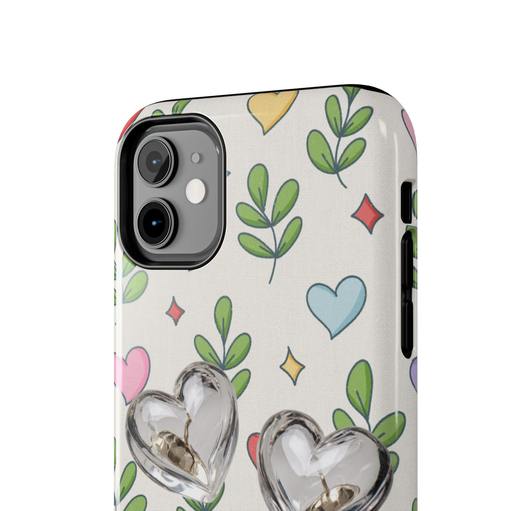 Floral Hearts Tough Phone Case