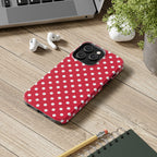 Red & White Polka Dot Tough Phone Cases