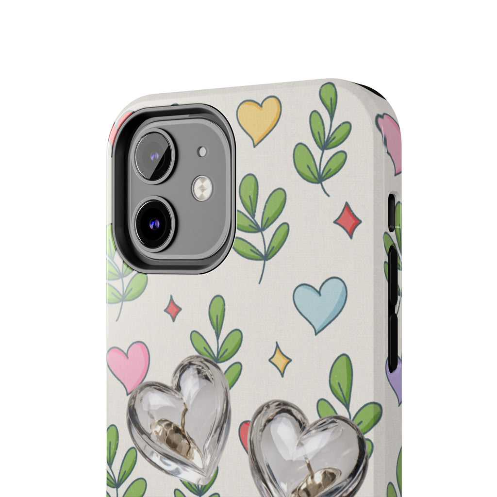 Floral Hearts Tough Phone Case