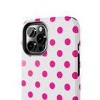 Pink & White Polka Dot Tough Phone Case