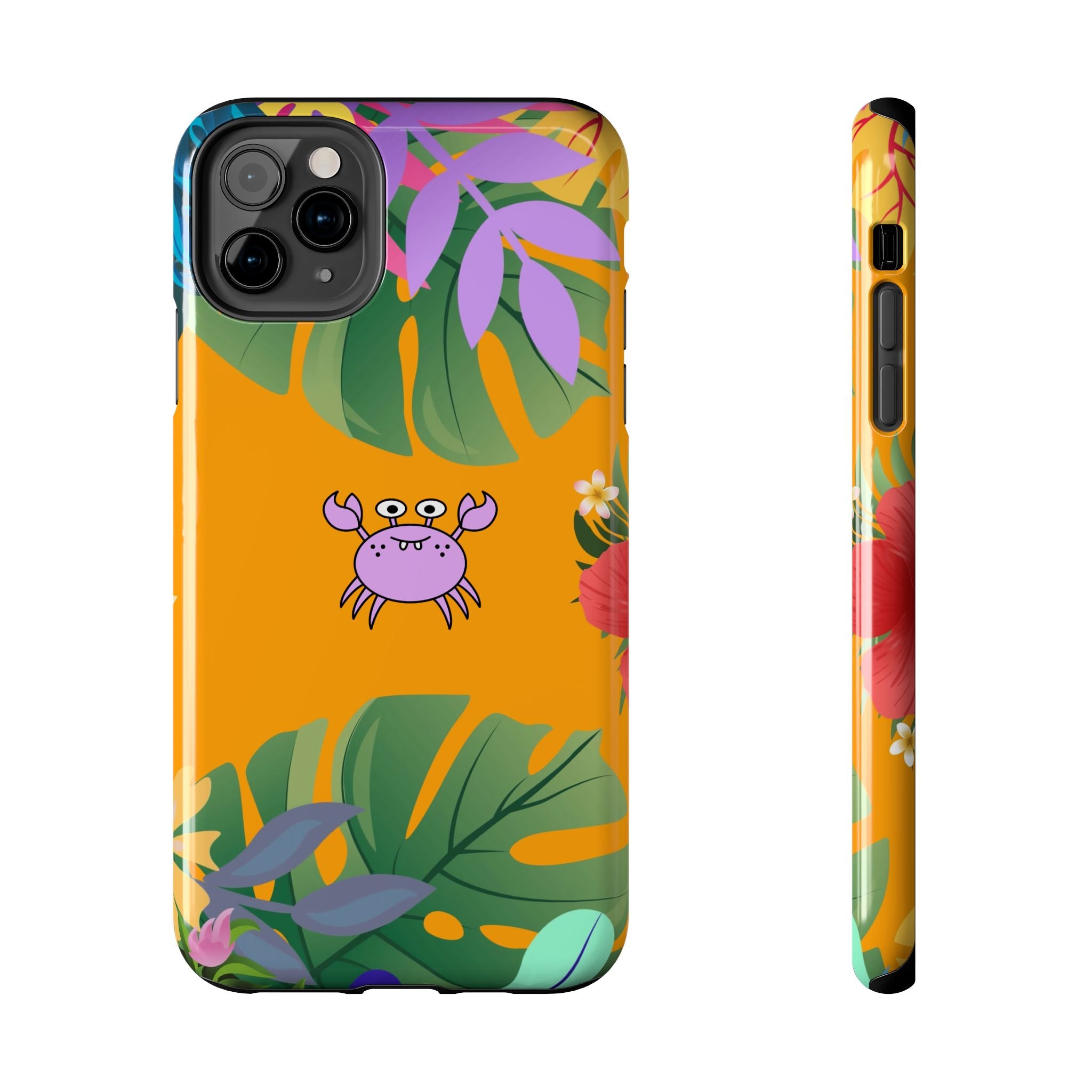 Tropical Floral Crab Tough Phone Case