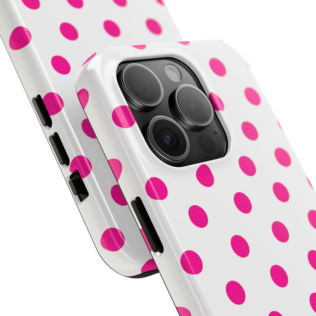 Pink & White Polka Dot Tough Phone Case