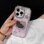 Kitty Mirror Bling 3D Stars Phone Case