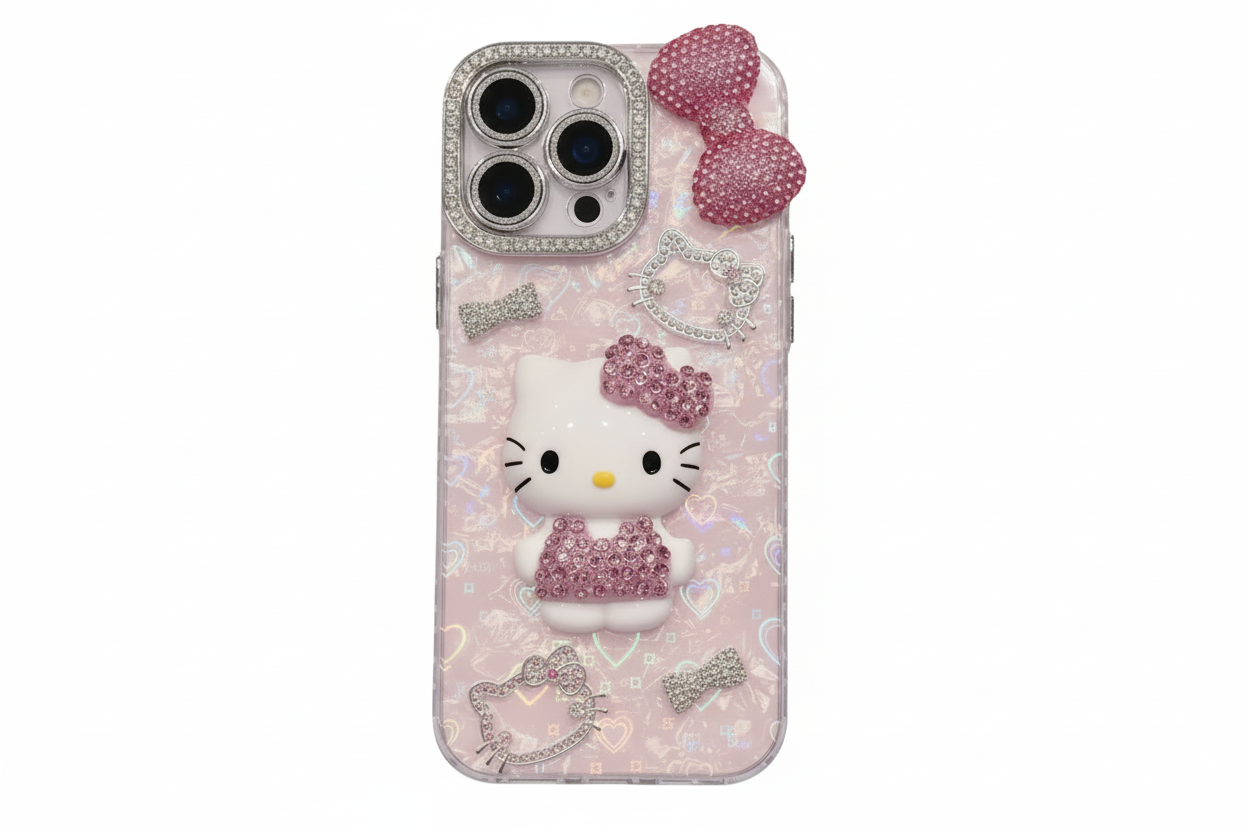 3D Kitty Phone Case Bling